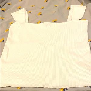 White off shoulder top.